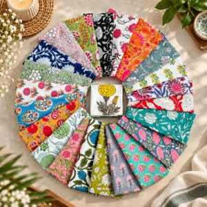 Assorted Mix and Match Hand Block Floral 100% Cotton Cloth Napkins for Kids | Wedding Events, cocktail napkins Dining Table-Zero waste